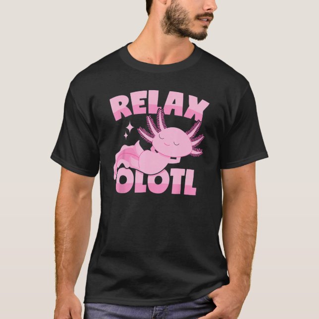 Axolotl Lover Mexican Salamander Relaxolotl Sleepi T Shirt (Framsida)