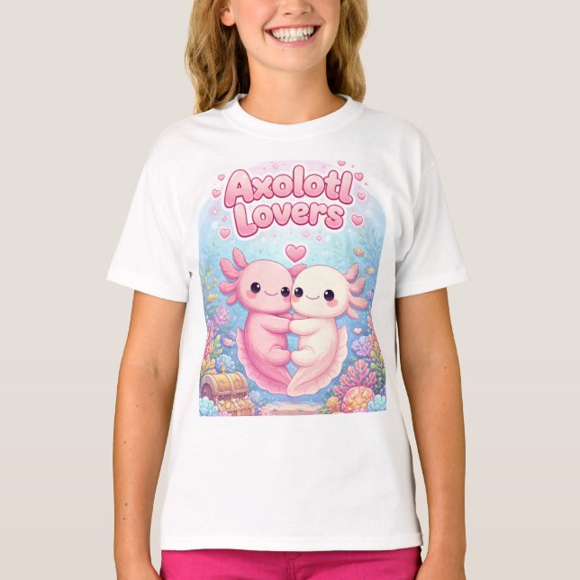 Axolotl Lovers Cute Kawaii design T-Shirt (Framsida)