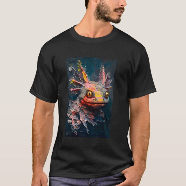 Axolotl-målning Oljemålning Måleri T Shirt (Framsida)