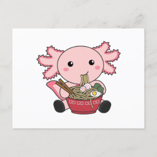 Axolotl Mat Ramen Japansk Mat Kawaii Djur Po Vykort
