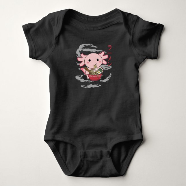 Axolotl Mat Ramen Japanskt Mat Kawaii Djur T Shirt (Framsida)