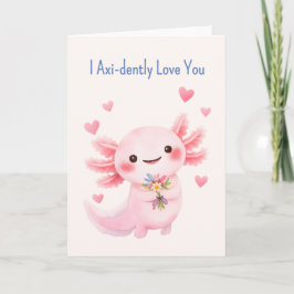 Axolotl med en bukett Salamander kärlek Helgkort