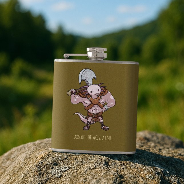 Axolotl med en Yxa Gladiator Krigare Konstverk Fickplunta (Skapare uppladdad)