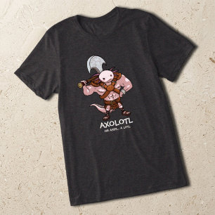 Axolotl med en yxa gladiator krigare konstverk t shirt