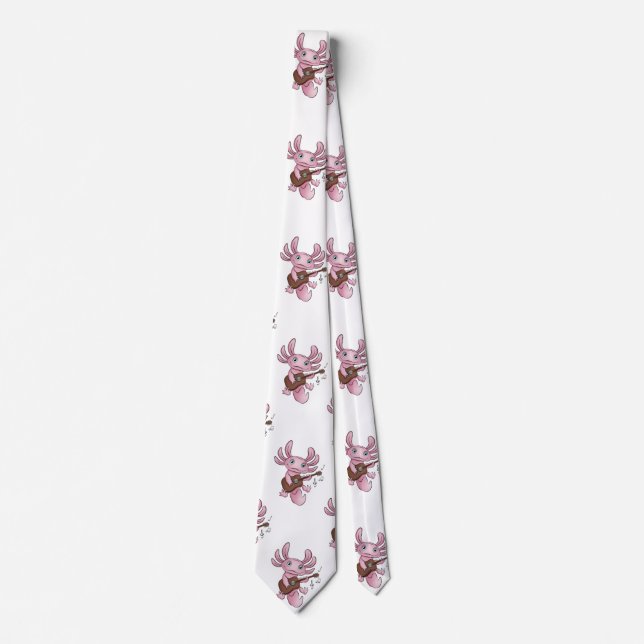 Axolotl med Guitar Neck Tie Slips (Framsida)