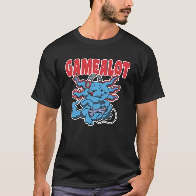 Axolotl med styrenhet och ordspråket Gamealot T Shirt (Framsida)