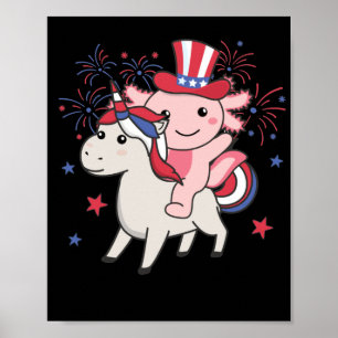 Axolotl med Unicorn för fyrverkerier från den fjär Poster