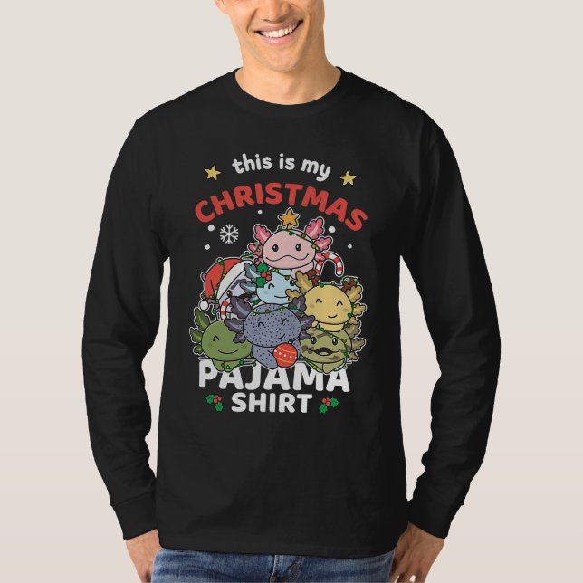 Axolotl Merry Christmas Axolotl Christmas Pajama T Shirt (Framsida)