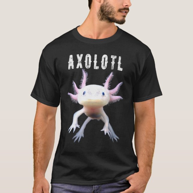 Axolotl Mexican Walking Fish Cute Amphibian Smilin T Shirt (Framsida)