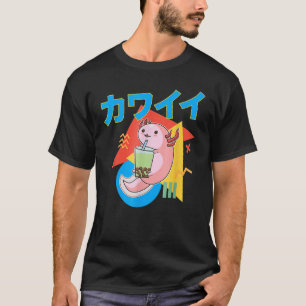 Axolotl Mjölk Tea Axolotl Drinking Boba Tea Pet Ax T Shirt