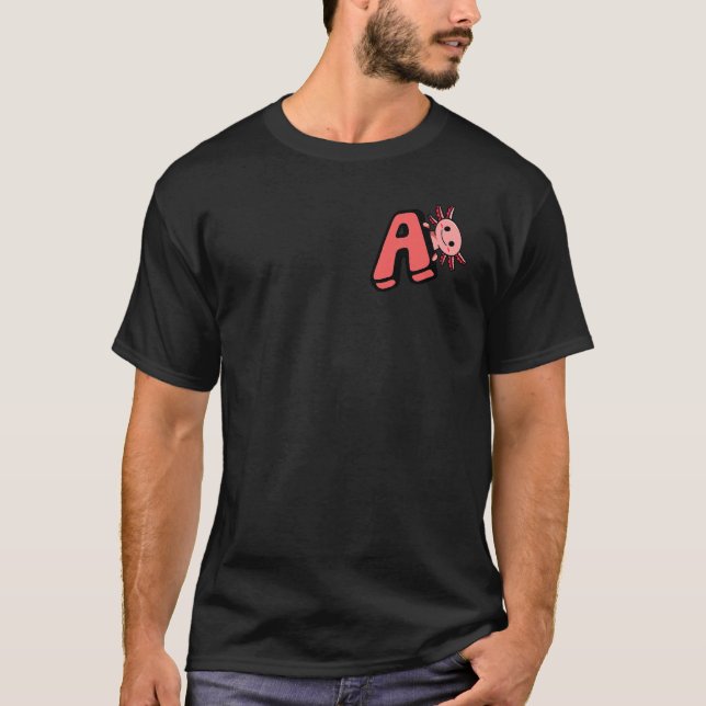 Axolotl Monogram Salamander Brev A Initial Axolo T Shirt (Framsida)