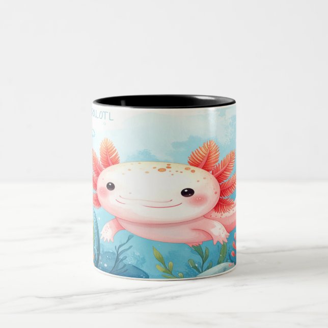 Axolotl Mug - Cute Underwater Salamander Gift Två-Tonad Mugg (Center)