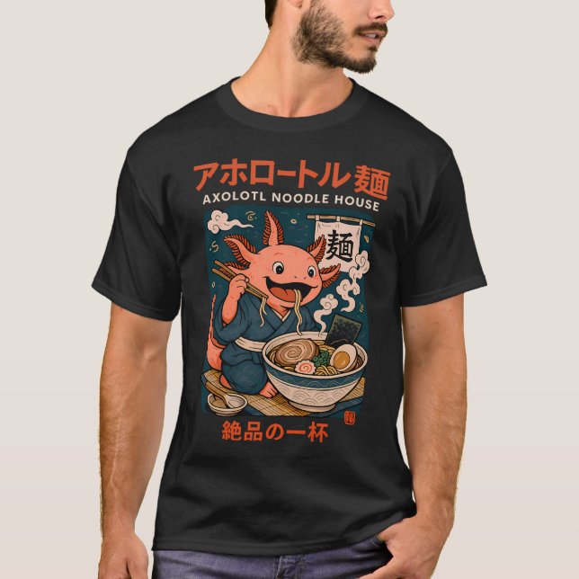 Axolotl Nudelhus T Shirt (Framsida)