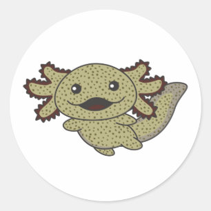 Axolotl Olika typer av Axolotls Söta djur Cl Runt Klistermärke