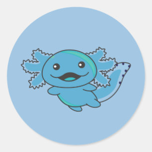 Axolotl olika typer av axolotls Sweet Axolotl Runt Klistermärke