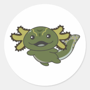 Axolotl Olika typer av Axolotls Utspädda djur Runt Klistermärke