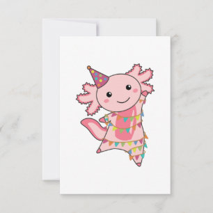 Axolotl Önskemål Grattis på födelsedagen till dig Inbjudningar