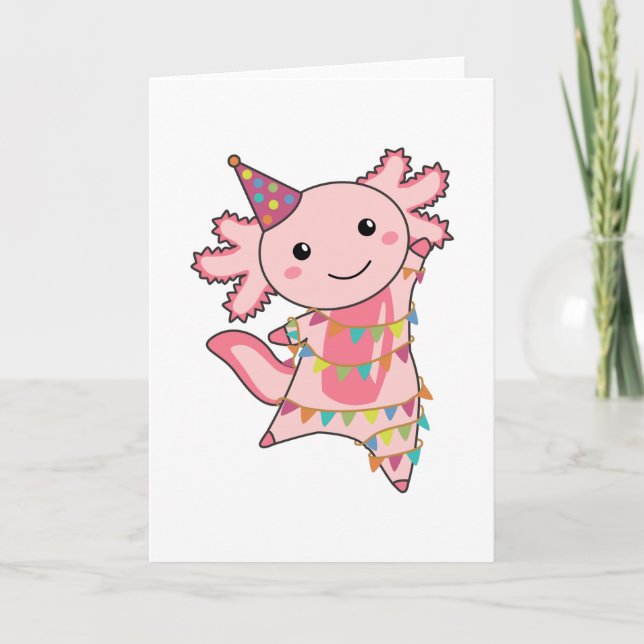 Axolotl Önskemål Grattis på födelsedagen till dig  Kort (Framsida)