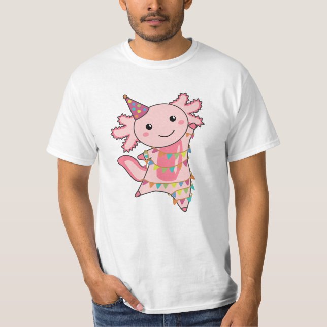 Axolotl Önskemål Grattis på födelsedagen till dig  T Shirt (Framsida)