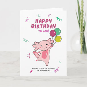 Axolotl Önskemål Grattis på födelsedagen till ditt Kort