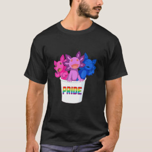 Axolotl Pile Bisexual Pride Flagga Lgbtq T Shirt