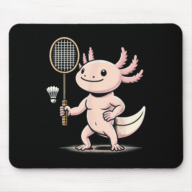 Axolotl Playing Badminton Player Shuttle Sport  Musmatta (Framsidan)