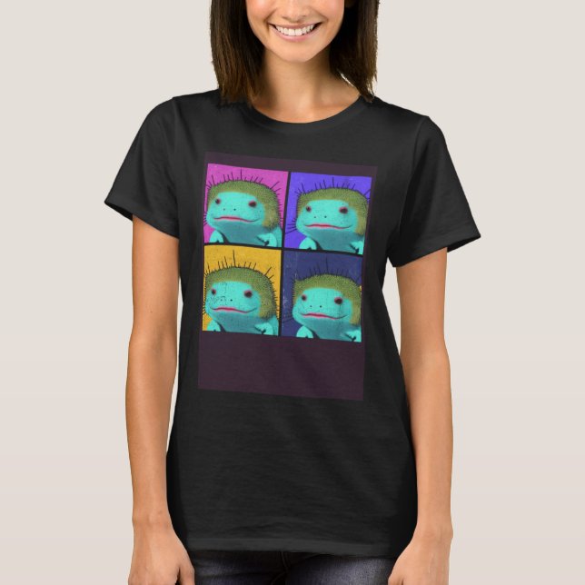 Axolotl Pop Illustration Colorful Animal Women T Shirt (Framsida)