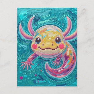  Axolotl Post Card Art Vykort