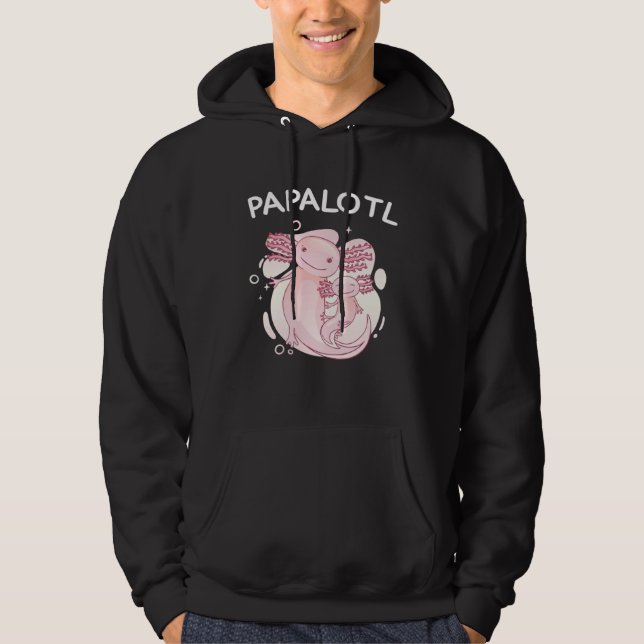 axolotl pregnancy announcement papalotl papa babyl hoodie (Framsida)