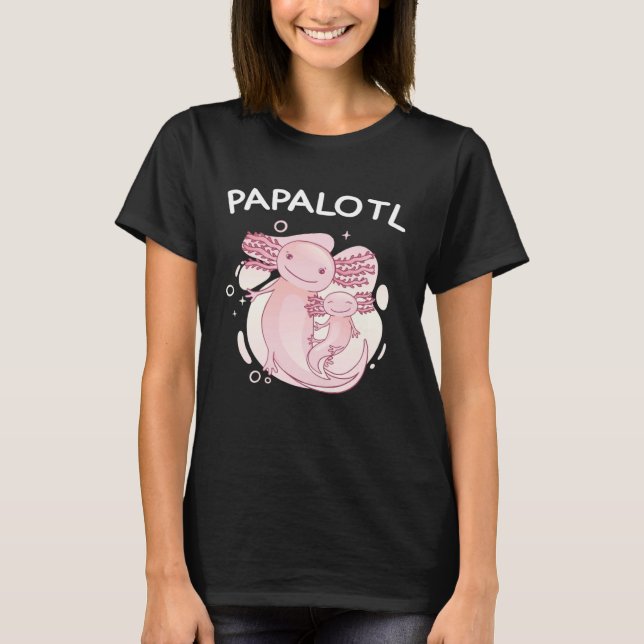 axolotl pregnancy announcement papalotl papa babyl t shirt (Framsida)
