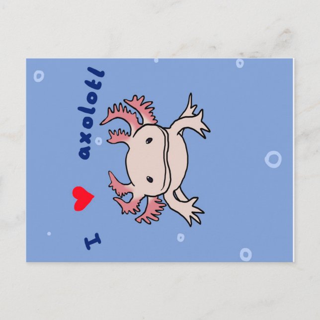 Axolotl Present| Mysig Axolotl För Födelsedagen  Helg Vykort (Framsida)
