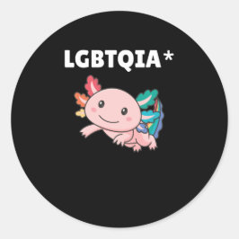 Axolotl - Rainbow Flagga LGBT-Pridet Runt Klistermärke
