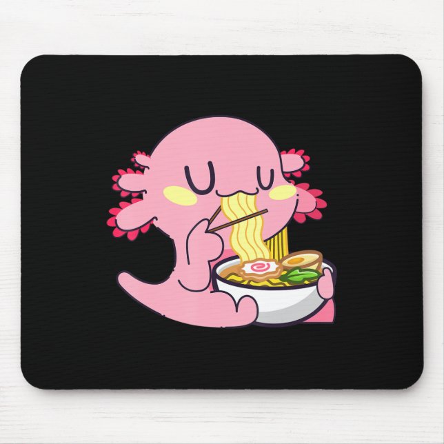 Axolotl Ramen Anime Kawaii Älskare Noodles Girls B Musmatta (Framsidan)