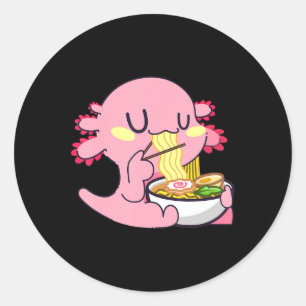 Axolotl Ramen Anime Kawaii Älskare Noodles Girls B Runt Klistermärke