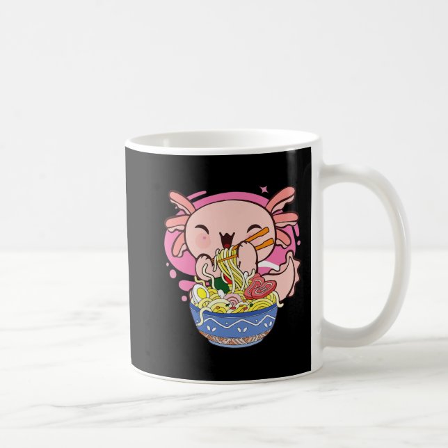 Axolotl Ramen Kawaii Japanska Anime Noodle Gift Ki Kaffemugg (Höger)