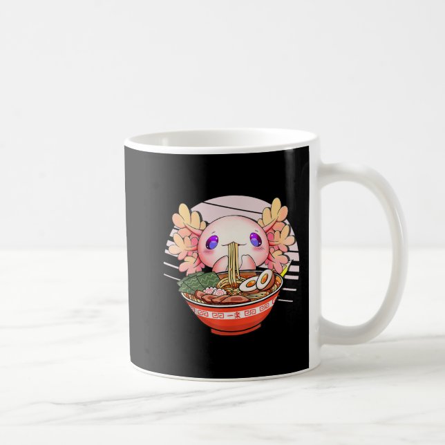 Axolotl Ramen Noodles Japanska Kawaii Anime Otaku Kaffemugg (Höger)