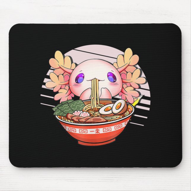 Axolotl Ramen Noodles Japanska Kawaii Anime Otaku Musmatta (Framsidan)