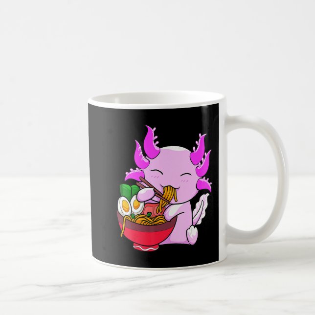 Axolotl Ramen Noodles Japanska Otaku Kawaii Anime Kaffemugg (Höger)