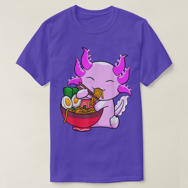 Axolotl Ramen Noodles Japanska Otaku Kawaii Anime T Shirt (Design framsida)