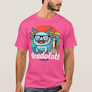 Axolotl Reading Bok Ambystoma Mexiicanum Blue Sala T Shirt