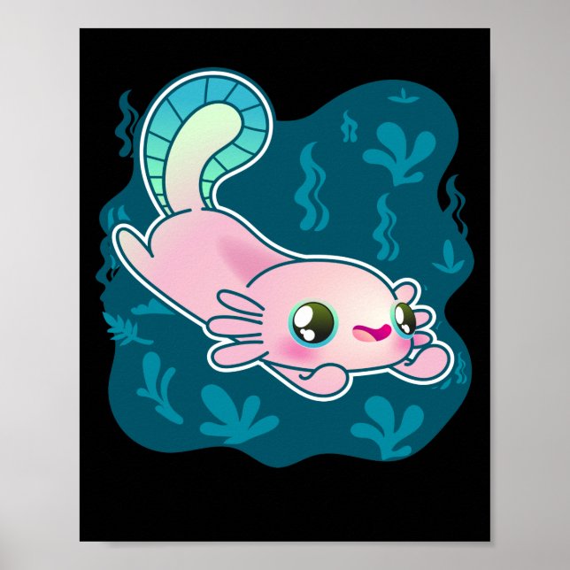Axolotl Relaxolotl Kawaii Poster (Framsidan)