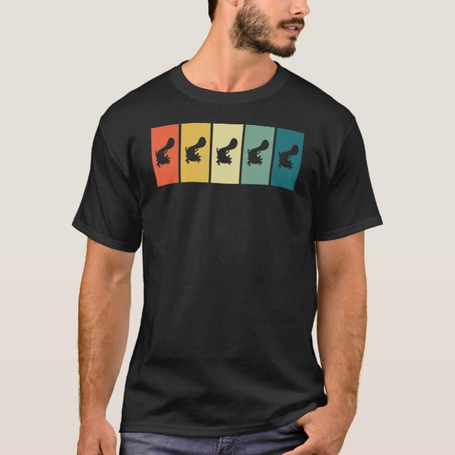 Axolotl Retro Sunset Axolotl T Shirt (Framsida)