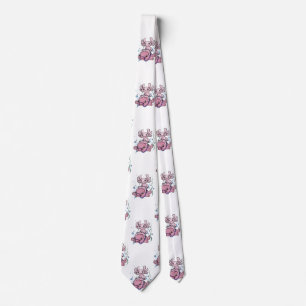 Axolotl Riding Blobfish Neck Tie Slips