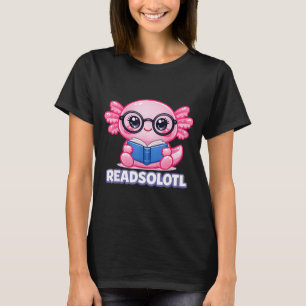 Axolotl rolig bibliofil bokorm läsare bok t shirt