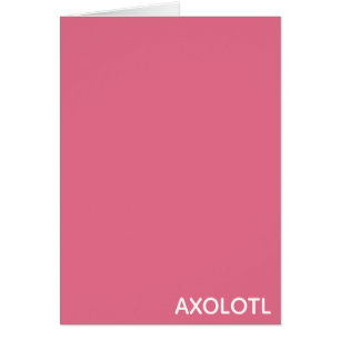 Axolotl rosa färg namn hälsningskort