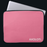 Axolotl rosa färg namn laptop fodral<br><div class="desc">Axolotl rosa färg namn</div>
