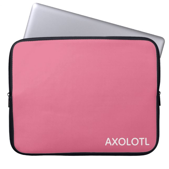 Axolotl rosa färg namn laptop fodral (Framsidan)