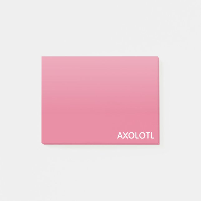 Axolotl rosa färg namn post-it block (Framsida)