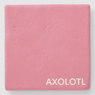 Axolotl rosa färg namn stenunderlägg