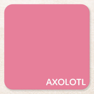 Axolotl rosa färg namn underlägg papper kvadrat